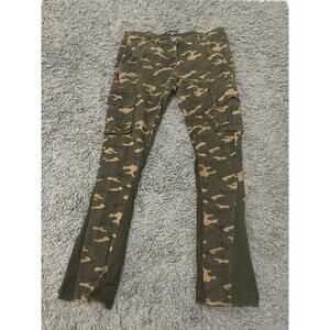 Stacked Flare Camo Jeans